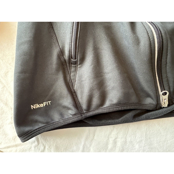 Nike Fit Dry Fleece Lined Full Zip Jacket Black Small Activewear Pockets Clean - Picture 9 of 11